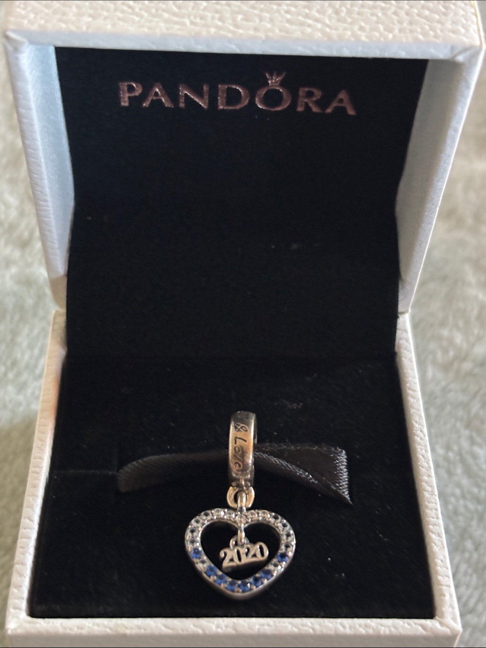 Pandora silver and gem charm